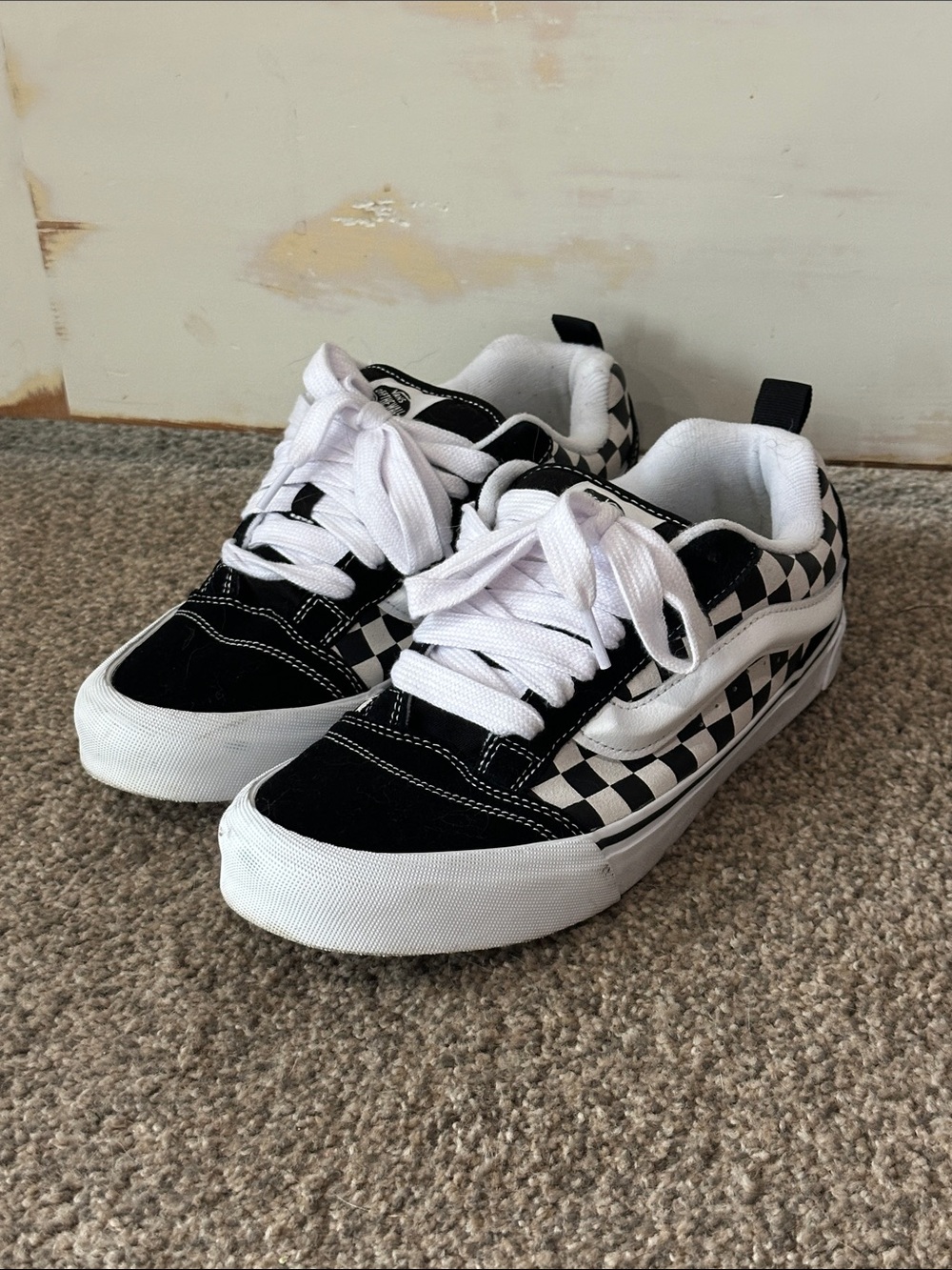 Vans Kids Black & White Checkerboard Low-Top Sneakers